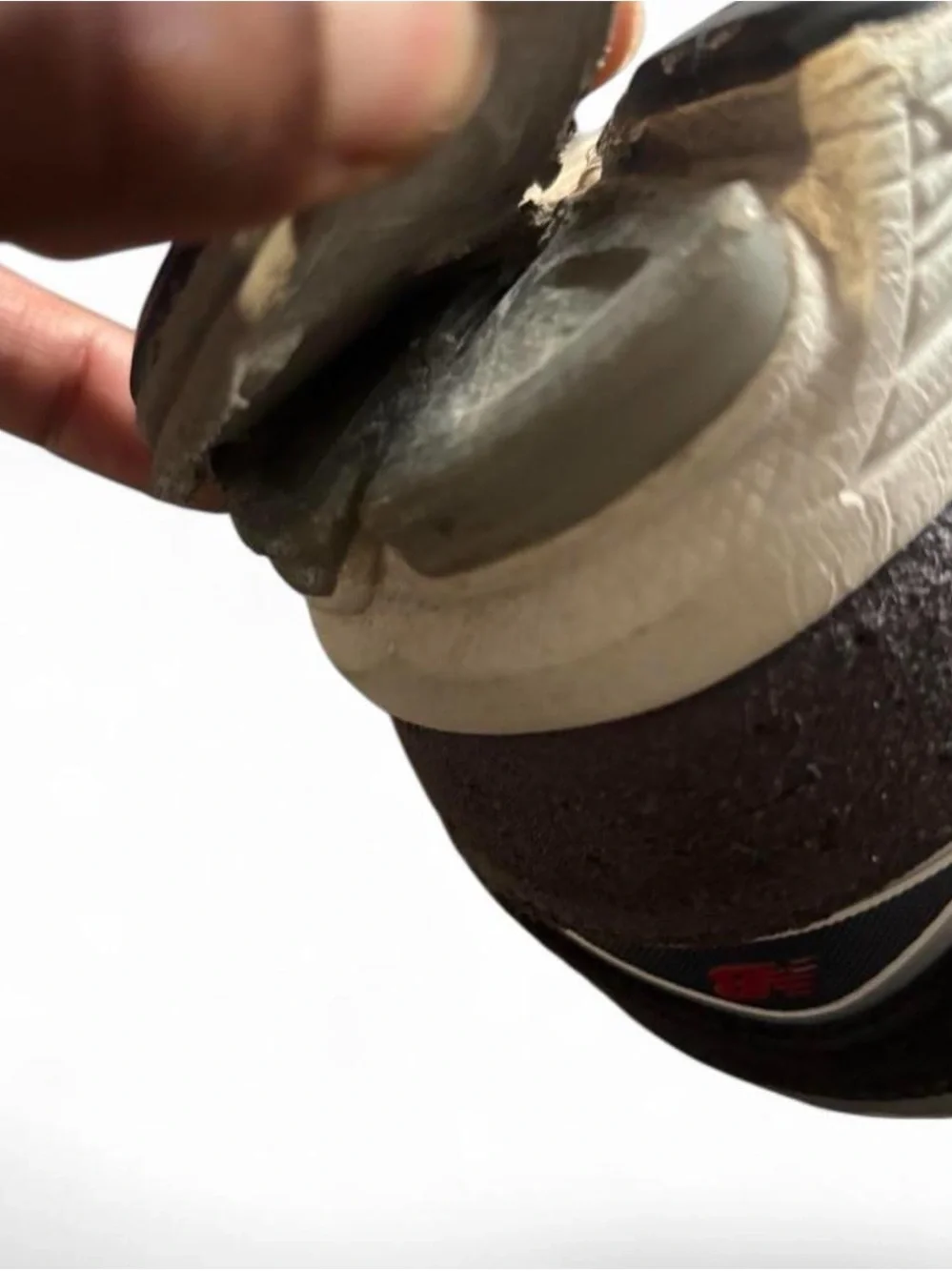 New Balance Men’s Grey and Cream 2002R Running Sneakers